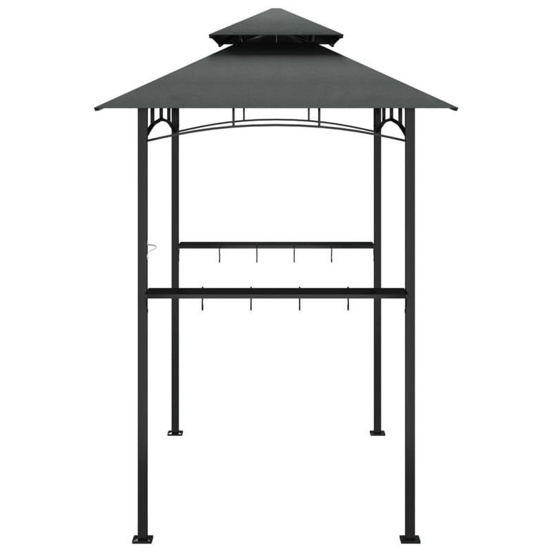 vidaXL BBQ Gazebo with Side Shelves Anthracite 240x150x243 cm Steel