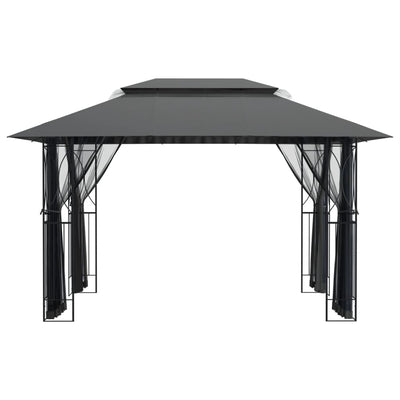 vidaXL Gazebo with Sidewalls Anthracite 300x300x270 cm Steel
