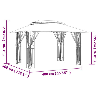 vidaXL Gazebo with Sidewalls Anthracite 300x300x270 cm Steel