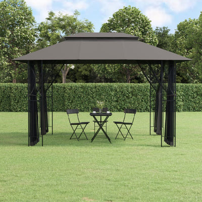 vidaXL Gazebo with Sidewalls Anthracite 300x300x270 cm Steel