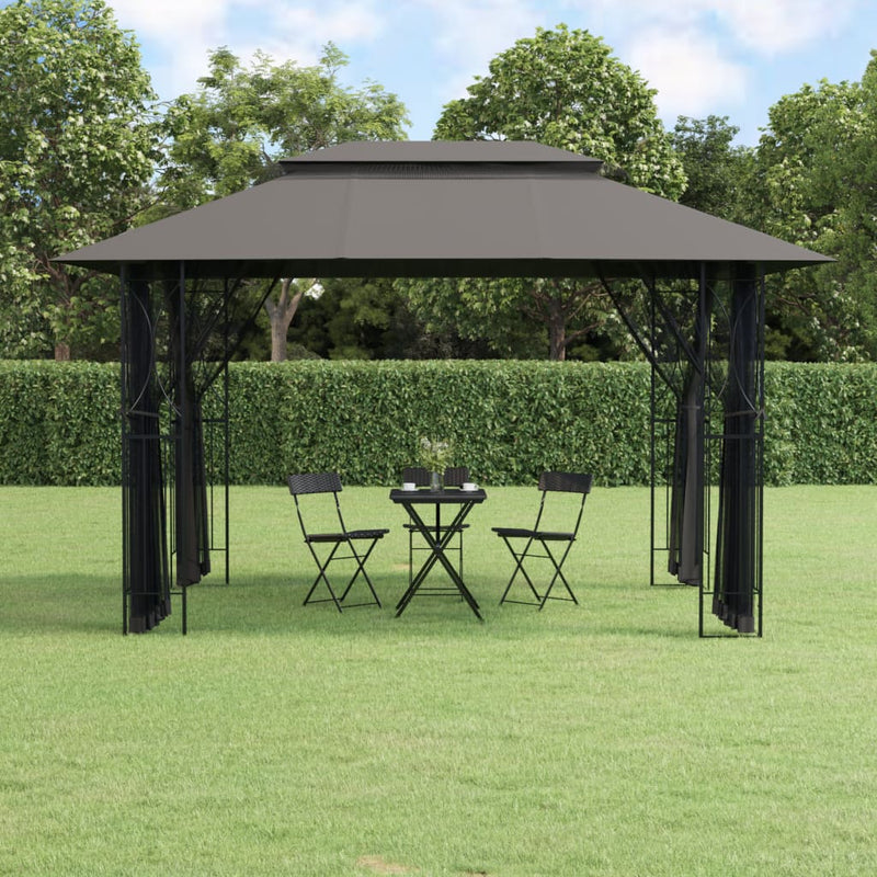 vidaXL Gazebo with Sidewalls Anthracite 300x300x270 cm Steel
