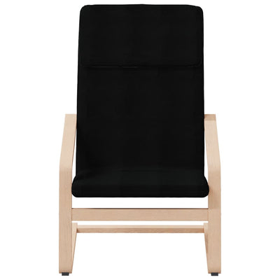 vidaXL Relaxing Chair with Footstool Black Fabric