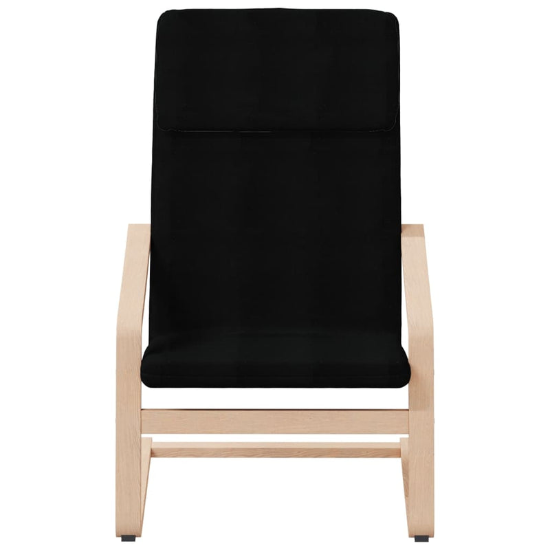vidaXL Relaxing Chair with Footstool Black Fabric