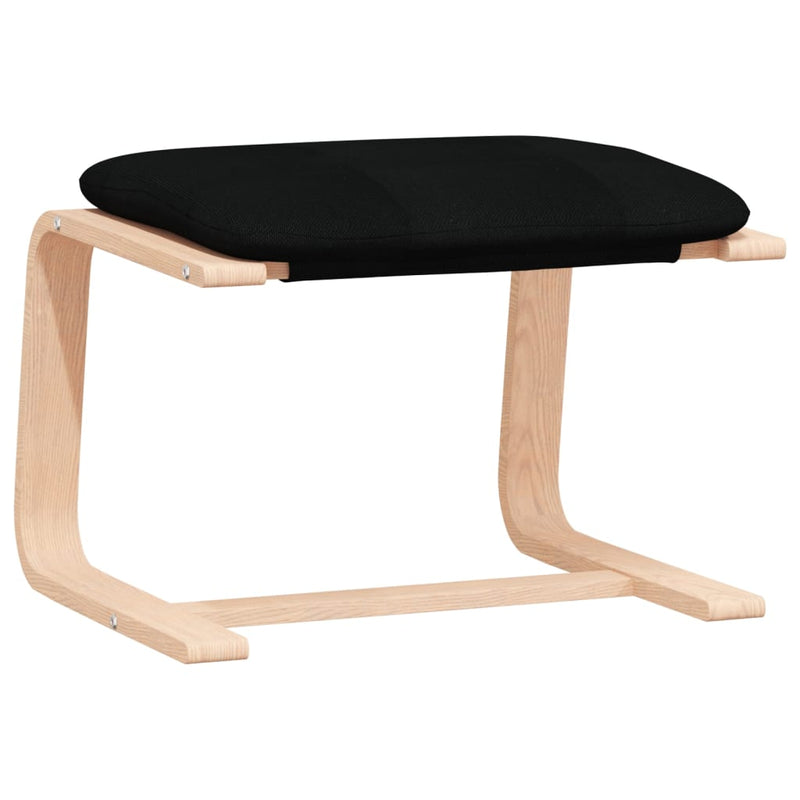 vidaXL Relaxing Chair with Footstool Black Fabric