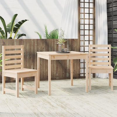 vidaXL 3 Piece Garden Bistro Set Black Solid Wood Pine