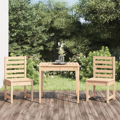 vidaXL 3 Piece Garden Bistro Set Black Solid Wood Pine