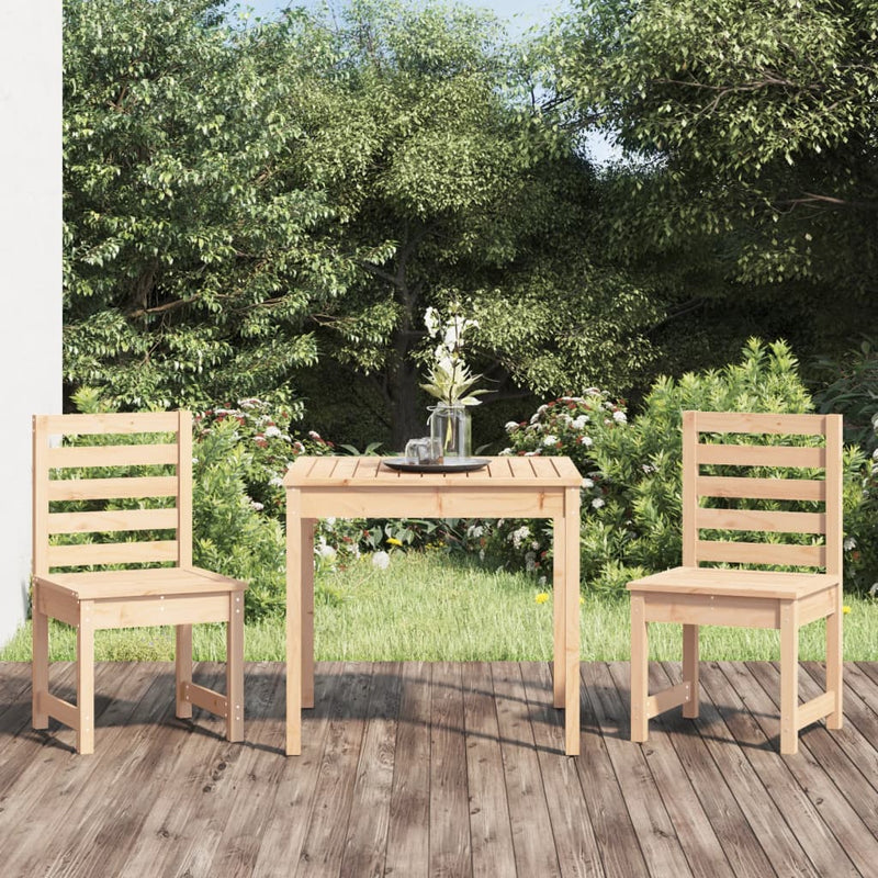 vidaXL 3 Piece Garden Bistro Set Black Solid Wood Pine