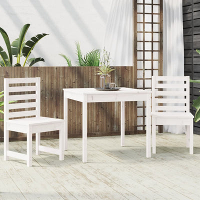 vidaXL 3 Piece Garden Bistro Set Black Solid Wood Pine