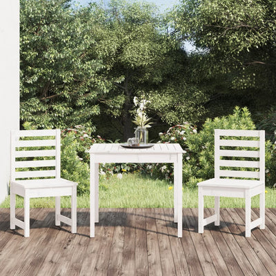 vidaXL 3 Piece Garden Bistro Set Black Solid Wood Pine