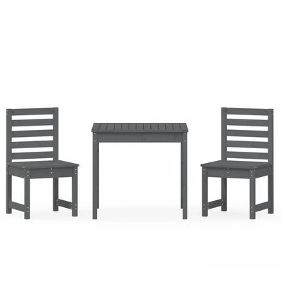 vidaXL 3 Piece Garden Bistro Set Black Solid Wood Pine