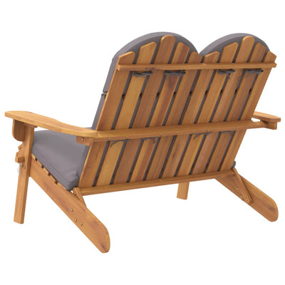 vidaXL Adirondack Garden Bench with Cushions 126 cm Solid Wood Acacia