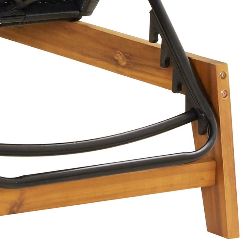 vidaXL Sun Lounger with Cushion Poly Rattan&Solid Wood Acacia