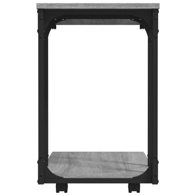 vidaXL Side Table with Wheels Black 50x35x55.5cm Engineered Wood