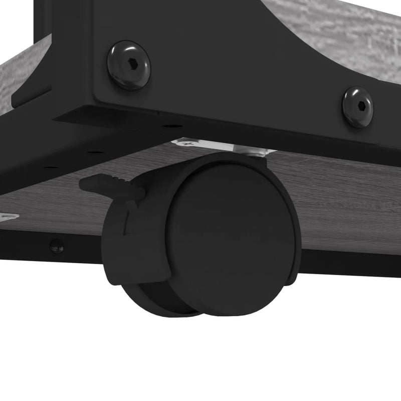 vidaXL Side Table with Wheels Black 50x35x55.5cm Engineered Wood