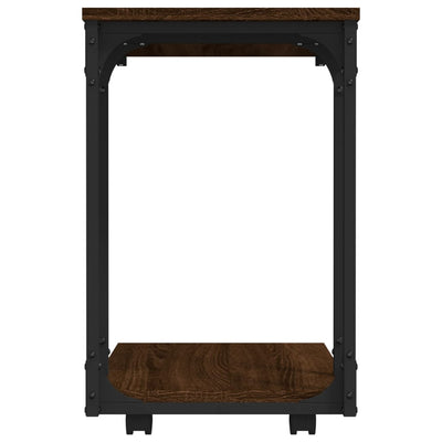 vidaXL Side Table with Wheels Black 50x35x55.5cm Engineered Wood