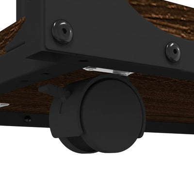 vidaXL Side Table with Wheels Black 50x35x55.5cm Engineered Wood