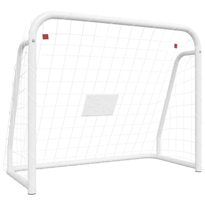 vidaXL Football Goal with Net White 214x75x152 cm Steel&Polyester