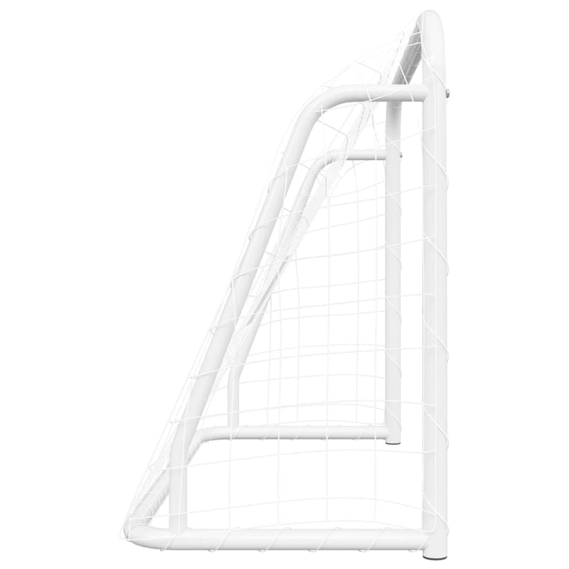 vidaXL Football Goal with Net White 214x75x152 cm Steel&Polyester