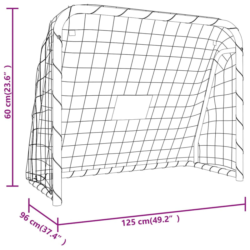 vidaXL Football Goal with Net White 214x75x152 cm Steel&Polyester