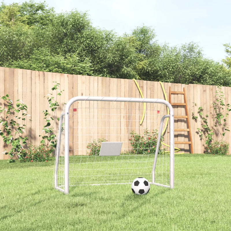vidaXL Football Goal with Net White 214x75x152 cm Steel&Polyester