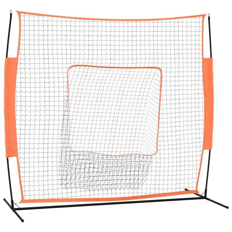 vidaXL Portable Baseball Net Red and Black 219x107x212 cm Steel and Polyester