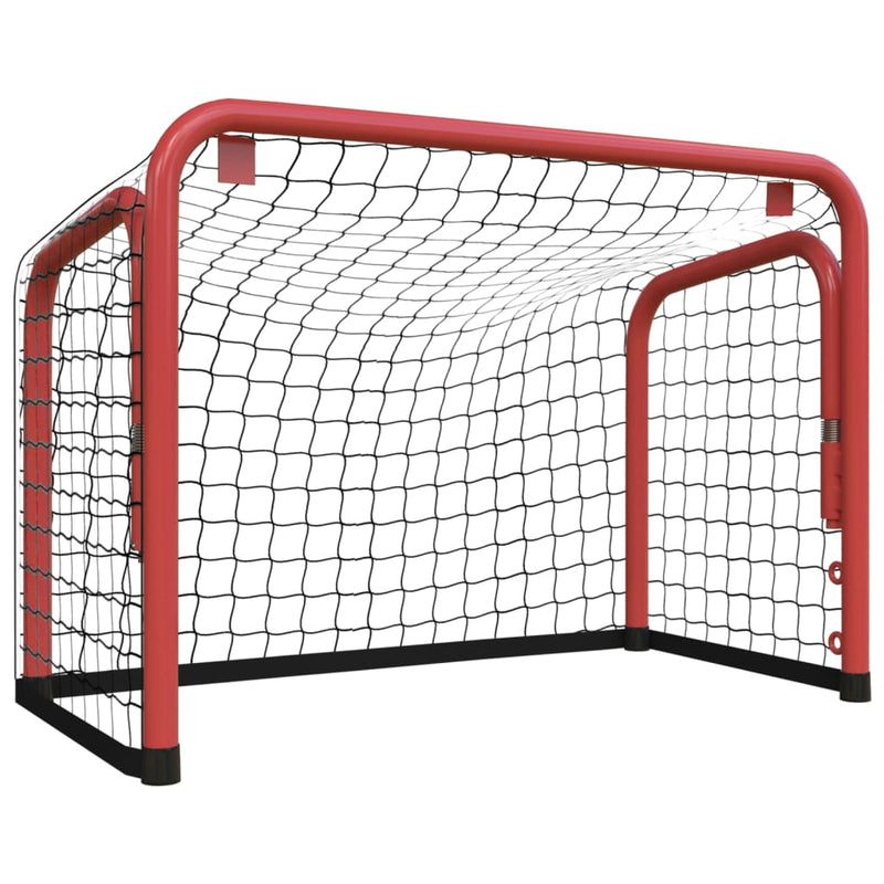 vidaXL Hockey Goal with Net Red&White 153x60x118 cm Steel&Polyester