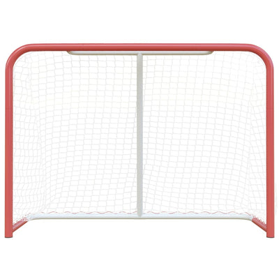 vidaXL Hockey Goal with Net Red&White 153x60x118 cm Steel&Polyester