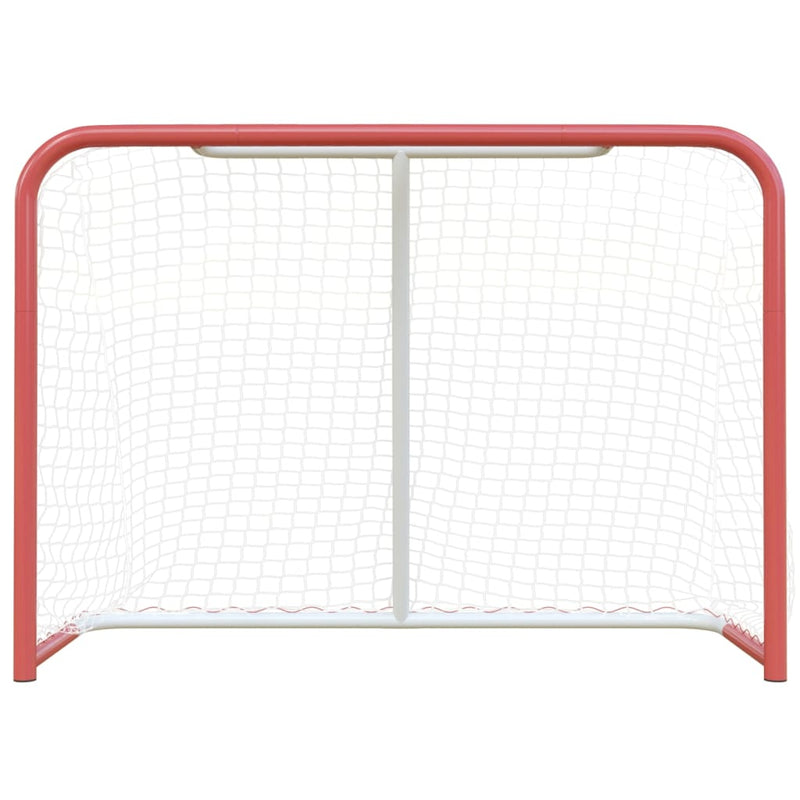 vidaXL Hockey Goal with Net Red&White 153x60x118 cm Steel&Polyester