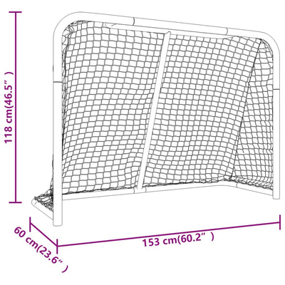 vidaXL Hockey Goal with Net Red&White 153x60x118 cm Steel&Polyester
