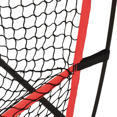 vidaXL Portable Baseball Net Black and Red 215x107x216 cm Polyester