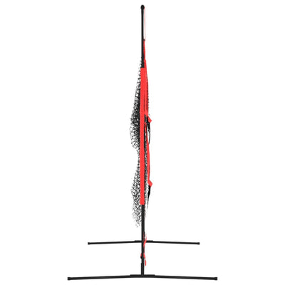 vidaXL Portable Baseball Net Black and Red 183x105x183 cm Polyester