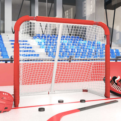 vidaXL Hockey Goal Red and White 137x66x112 cm Polyester