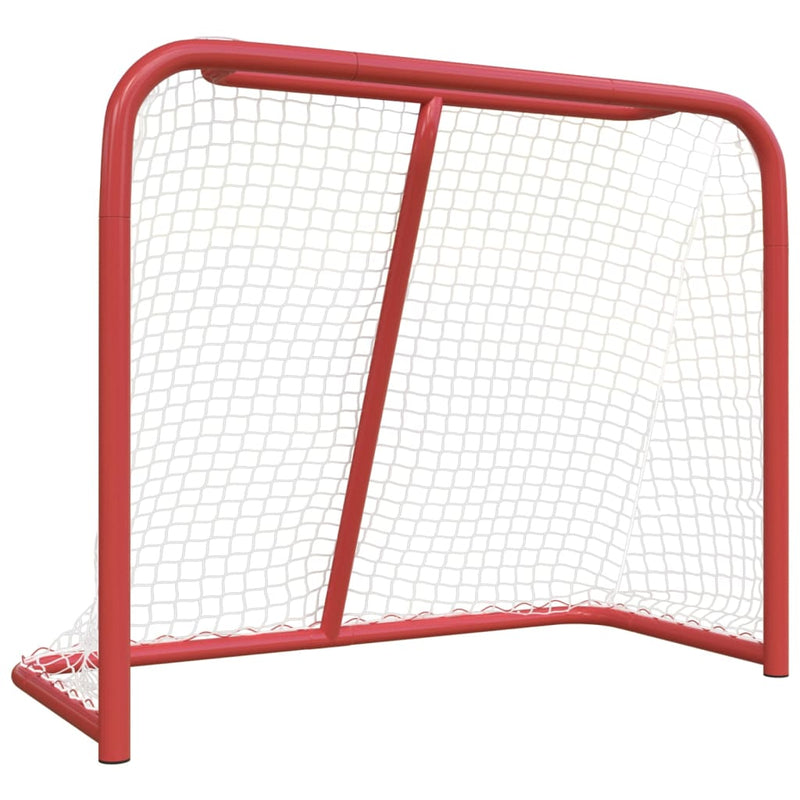 vidaXL Hockey Goal Red and White 137x66x112 cm Polyester
