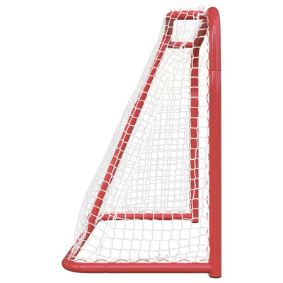 vidaXL Hockey Goal Red and White 137x66x112 cm Polyester