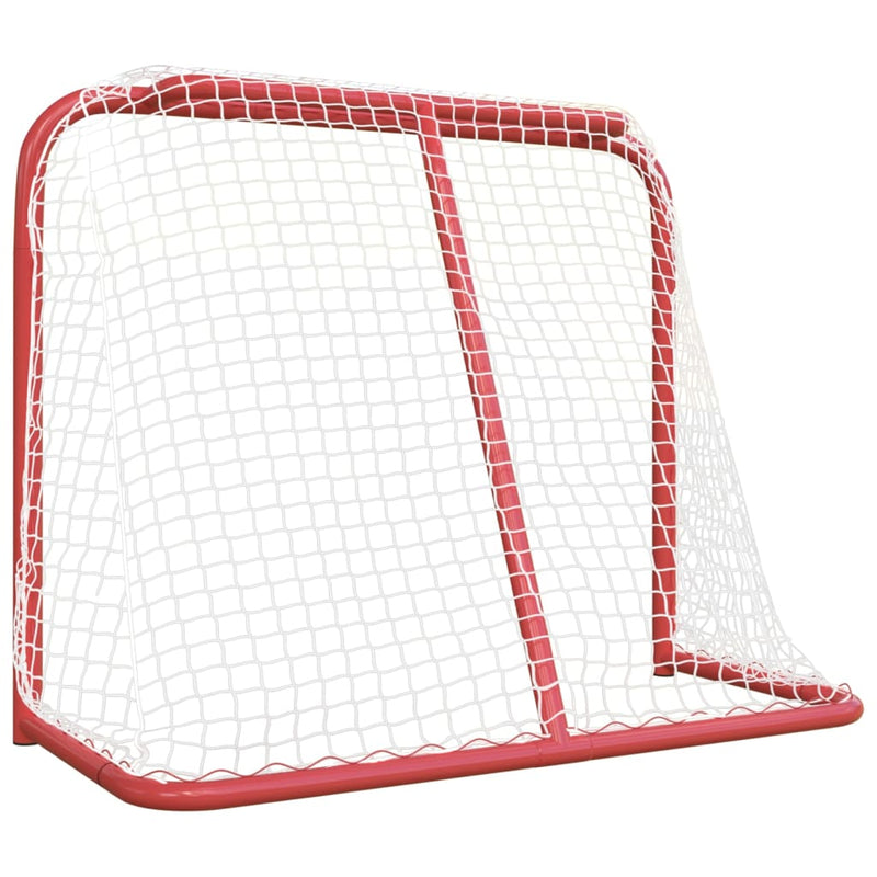 vidaXL Hockey Goal Red and White 137x66x112 cm Polyester