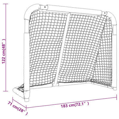 vidaXL Hockey Goal Red and White 137x66x112 cm Polyester