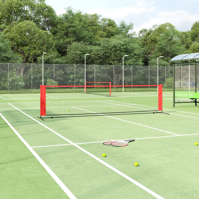 vidaXL Tennis Net Black and Red 300x100x87 cm Polyester