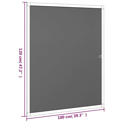 vidaXL Insect Screen for Windows White 90x120 cm