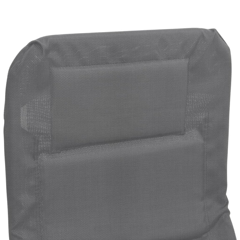 vidaXL Folding Sun Loungers 2 pcs Grey Textilene and Powder-coated Steel