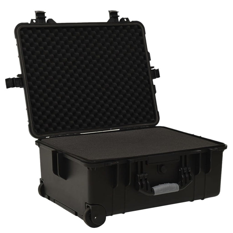 vidaXL Wheeled Flight Case Black 63x50x23 cm PP