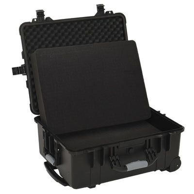 vidaXL Wheeled Flight Case Black 63x50x23 cm PP