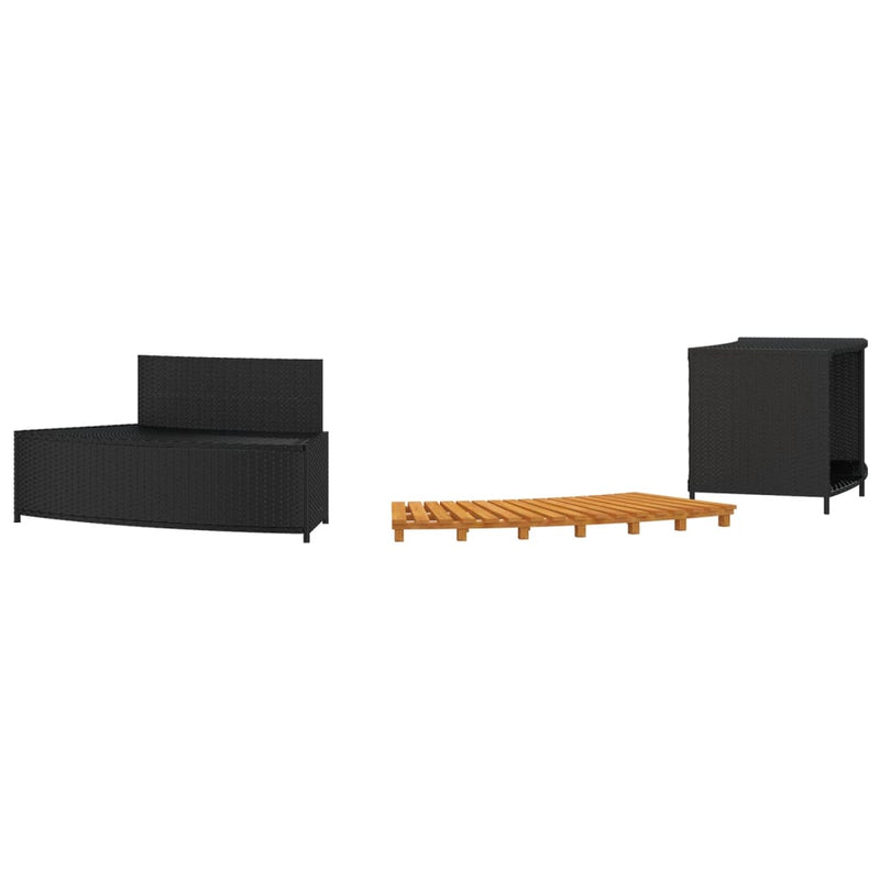 vidaXL Hot Tub Surround Grey Poly Rattan and Solid Wood Acacia