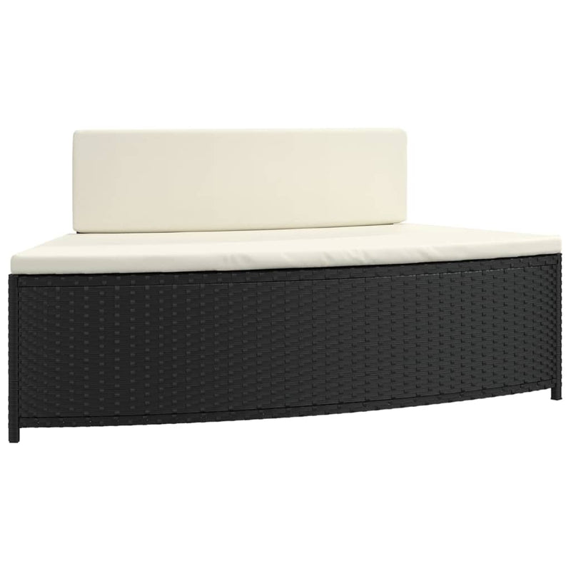 vidaXL Spa Benches with Cushions 2 pcs Grey Poly Rattan