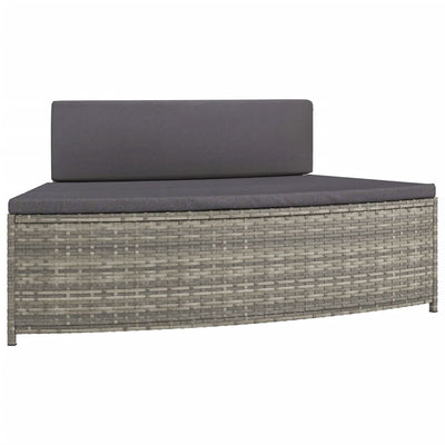 vidaXL Spa Benches with Cushions 2 pcs Grey Poly Rattan