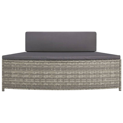 vidaXL Spa Benches with Cushions 2 pcs Grey Poly Rattan