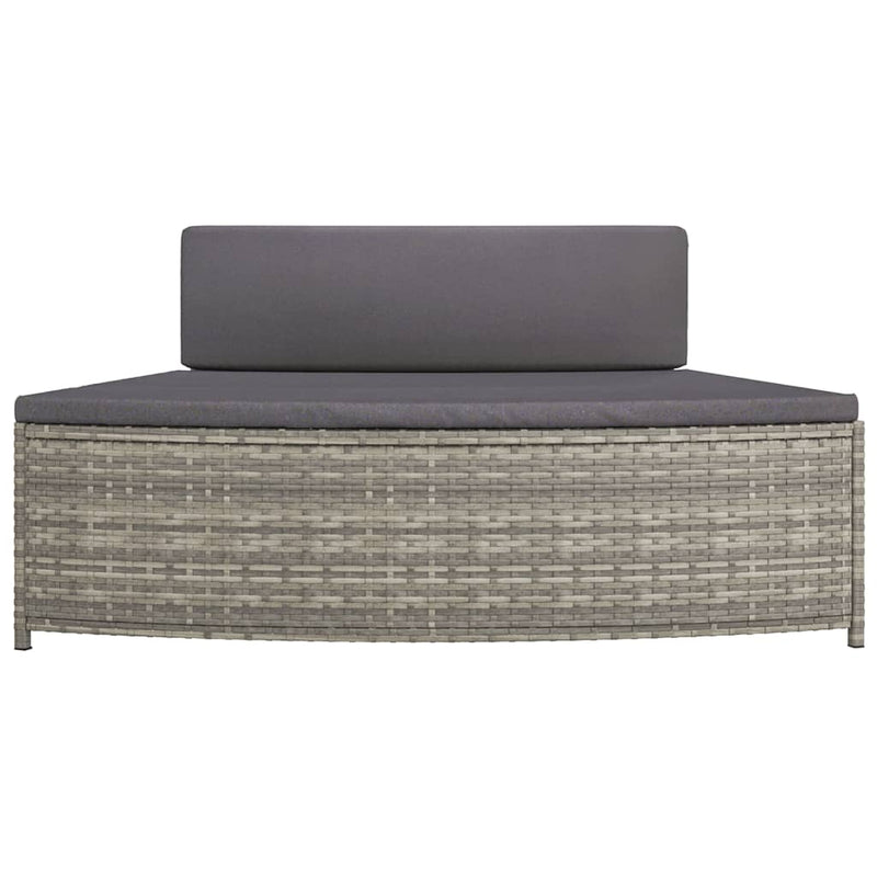vidaXL Spa Benches with Cushions 2 pcs Grey Poly Rattan