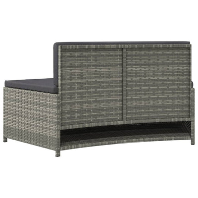 vidaXL Spa Benches with Cushions 2 pcs Grey Poly Rattan