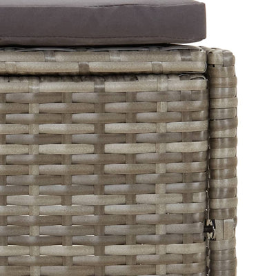 vidaXL Spa Benches with Cushions 2 pcs Grey Poly Rattan