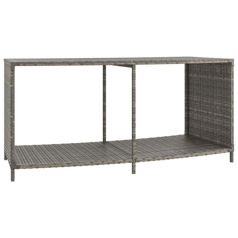 vidaXL Storage Shelves 2 pcs Grey Poly Rattan