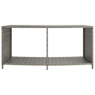 vidaXL Storage Shelves 2 pcs Grey Poly Rattan